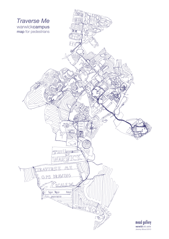Fig. 3. Jeremy Wood, Traverse me. Warwick campus map, impression jet d’encre sur papier, 1 : 12000, 21 x 29,7 cm