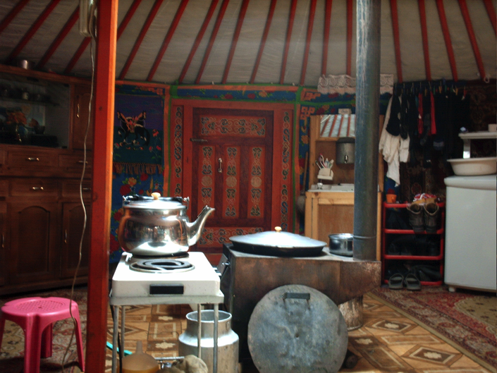 traditional mongolian yurt interior