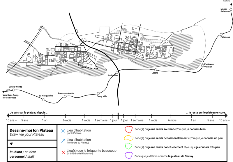 Figure 4 : dispositif d’enquête : carte du campus à compléter 